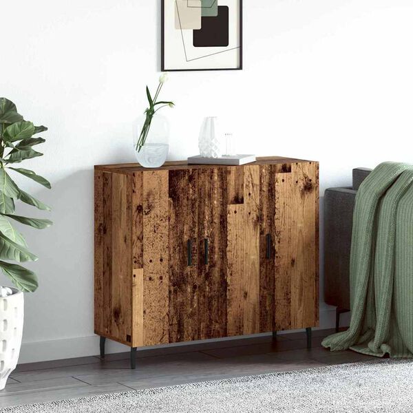 vidaXL Sideboard Gammelt tr&aelig; 90 x 34 x 80 cm Konstrueret tr&aelig;