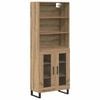 vidaXL Highboard 2 stk. Artisan Egetr&aelig; 69,5 x 34 x 180 cm