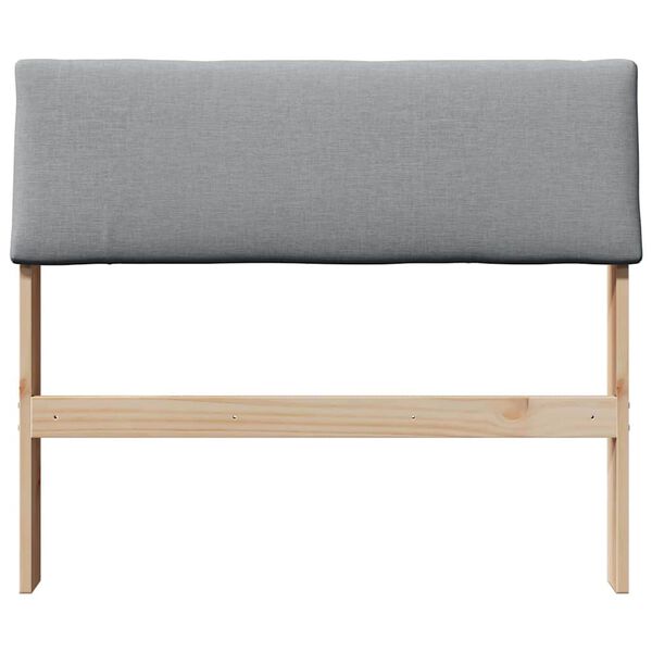 vidaXL Polstret sengegavl Lysegrå 100 cm Massiv fyrretræ