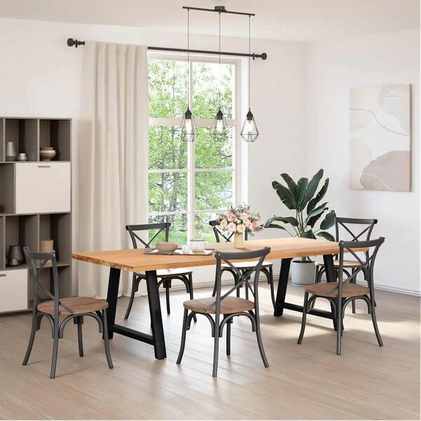 vidaXL spisebordsben A-formet 2 stk. sort 100x(72-73) cm stål