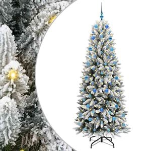 vidaXL Kunstigt juletr&aelig; Hvid 210 cm PVC og plastik og st&aring;l og PE