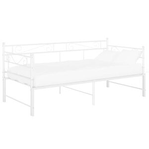 vidaXL sengestel til udtr&aelig;ksseng 90x200 cm metal hvid