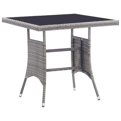 vidaXL udendørs spisebordssæt 5 dele med hynder polyrattan grå