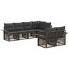 vidaXL Havesofa S&aelig;t 7 stk. 7-Antal s&aelig;der Gr&aring; polyrattan