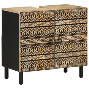 vidaXL underskab til vask 62x33x58 cm massivt mangotr&aelig; sort