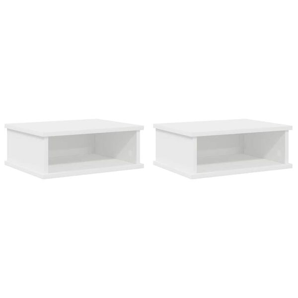 vidaXL Sengebord 2 pcs Hvid 40 x 31 x 15 cm Konstrueret tr&aelig;