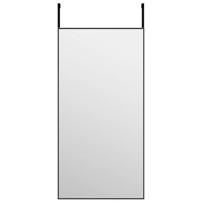 vidaXL dørspejl 40x80 cm glas og aluminium sort