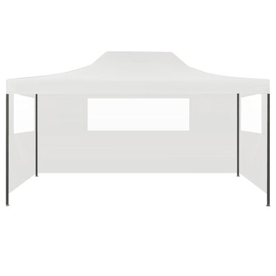vidaXL foldbart festtelt med 3 sidevægge 3 x 4,5 m hvid