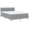 vidaXL LED Box Spring Bed med hovedg&aelig;rde Lysegr&aring; 160 x 200 cm Stof