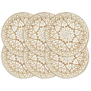 vidaXL d&aelig;kkeservietter 6 stk. rund 38 cm jute hvid