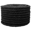 vidaXL Bomulds Snor 20 mm 100 m Sort 100% Bomuld