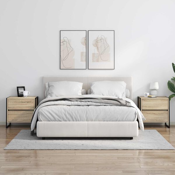 vidaXL Sengebord med skuffe Sonoma 50 x 39,5 x 50 cm Konstrueret tr&aelig;