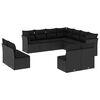 vidaXL sofas&aelig;t til haven 11 dele med hynder polyrattan sort