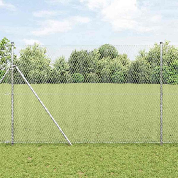 vidaXL Hegnsp&aelig;l S&oslash;lv 50 x 1,5 m (13 mm net) St&aring;l