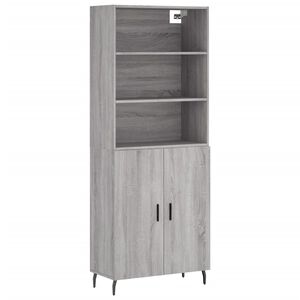 vidaXL h&oslash;jskab 69,5x34x180 cm konstrueret tr&aelig; gr&aring; sonoma-eg