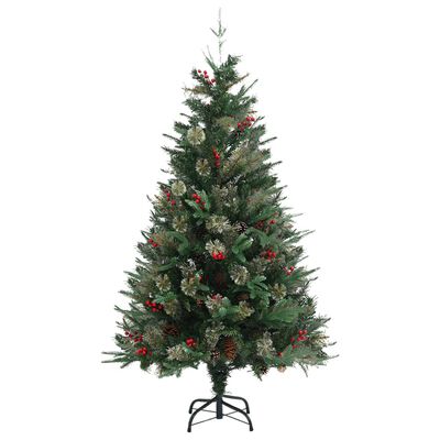 vidaXL juletræ med grankogler 150 cm PVC & PE grøn