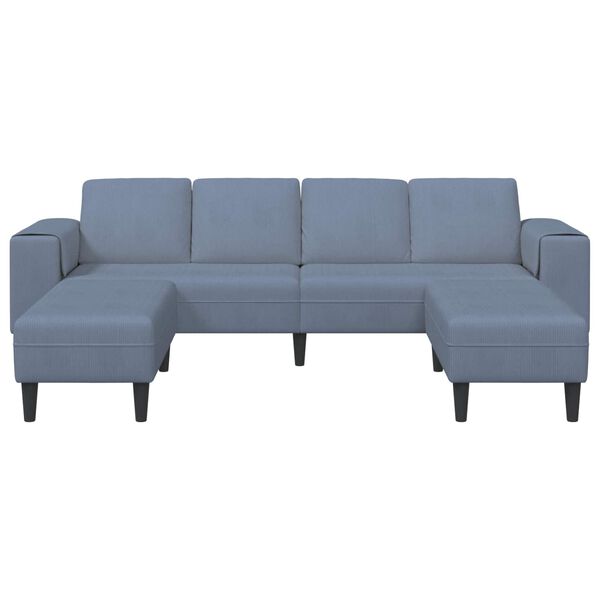 vidaXL Sofa med pude Bl&aring; 250 x 188 x 76 cm Velourstof