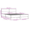 vidaXL sengestel 135x190 cm konstrueret træ og metal grå sonoma-eg