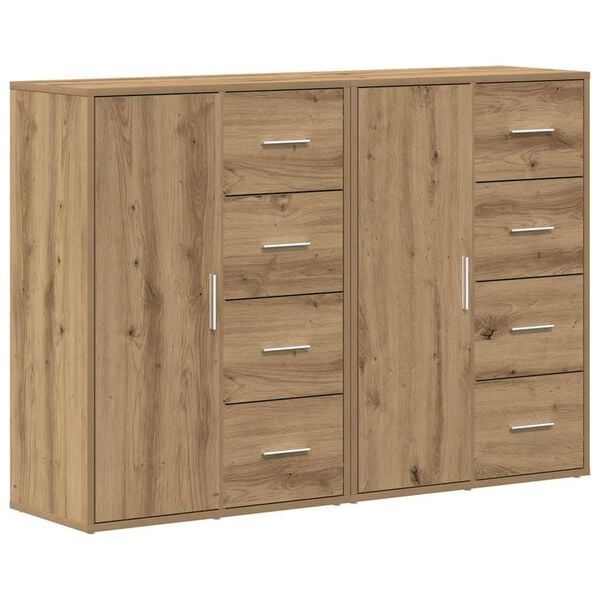 vidaXL Sideboard 2 pcs Artisan Egetr&aelig; 60 x 31 x 84 cm Konstrueret tr&aelig;