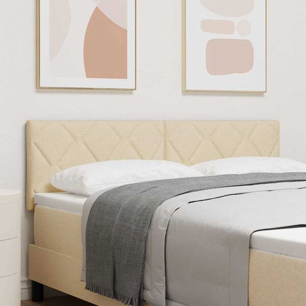 vidaXL Hovedg&aelig;rde med hovedg&aelig;rde Creme 160 cm Faux l&aelig;der