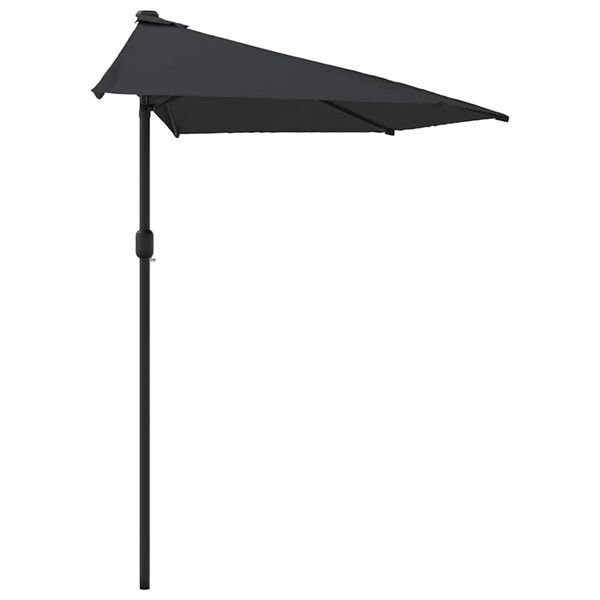 vidaXL altanparasol med aluminiumsstang 270x144x222 cm halv sort