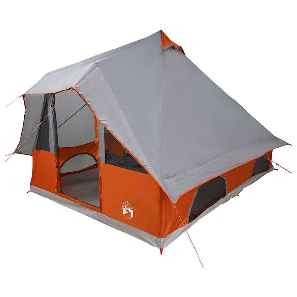 vidaXL Tipi telt med tag Gr&aring; og orange 358 x 296 x 258 cm taft