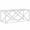 vidaXL sofabord 110x45x45 cm rustfrit st&aring;l og glas
