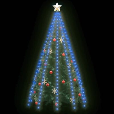 vidaXL lysnet til juletræ 250 lysdioder 250 cm blå