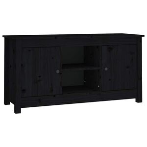 vidaXL tv-bord 103x36,5x52 cm massivt fyrretr&aelig; sort