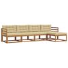 vidaXL Udend&oslash;rs sofagruppe med pude 5 pcs Naturlig og Beige