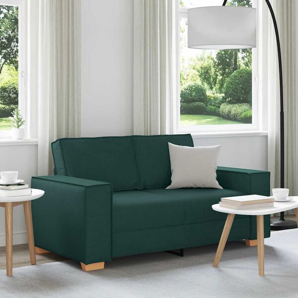 vidaXL 2-personers sofa m&oslash;rkegr&oslash;n 120 cm stof