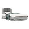 vidaXL sengeramme m. sengegavl 90x190 cm konstrueret tr&aelig; gr&aring; sonoma-eg