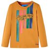 Lang&aelig;rmet T-shirt til b&oslash;rn str. 92 cm okkergul