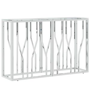vidaXL konsolbord 110x30x70 cm rustfrit st&aring;l og glas
