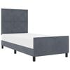 vidaXL Box spring seng med hovedg&aelig;rde M&oslash;rkegr&aring; 90 x 200 cm Fl&oslash;jl