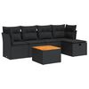vidaXL sofas&aelig;t til haven 6 dele med hynder polyrattan sort