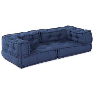 vidaXL Modulssofa Enhed 3 pcs Indigo 140 x 70 x 36 cm Stof