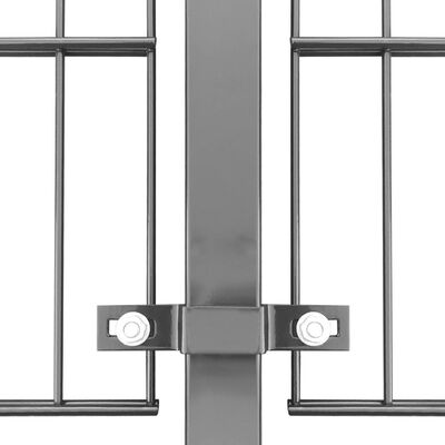 vidaXL hegnspanel med stolper pulverlakeret jern 6 x 1,2 m antracitgrå
