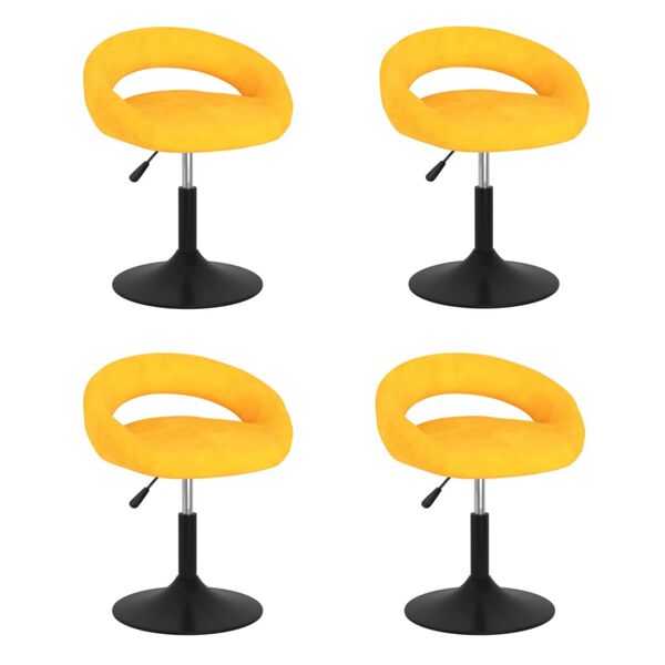 vidaXL drejelige spisebordsstole 4 stk. fl&oslash;jl sennepsgul