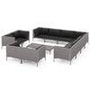 vidaXL lounges&aelig;t til haven 12 dele med hynder polyrattan m&oslash;rkegr&aring;