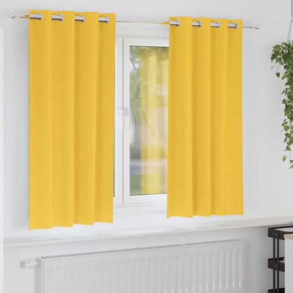vidaXL Mørklægningsgardiner med ringe 2 pcs Sennepsgul 175 x 140 cm