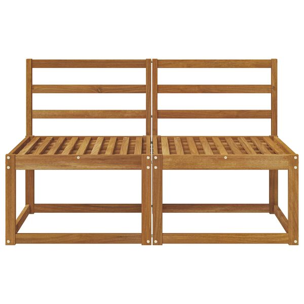 vidaXL 2 Stk Udend&oslash;rs Mellem Sofa Massivt Akacietr&aelig; Naturfarvet