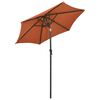 vidaXL parasol med LED-lys 200x211 cm aluminium terracotta