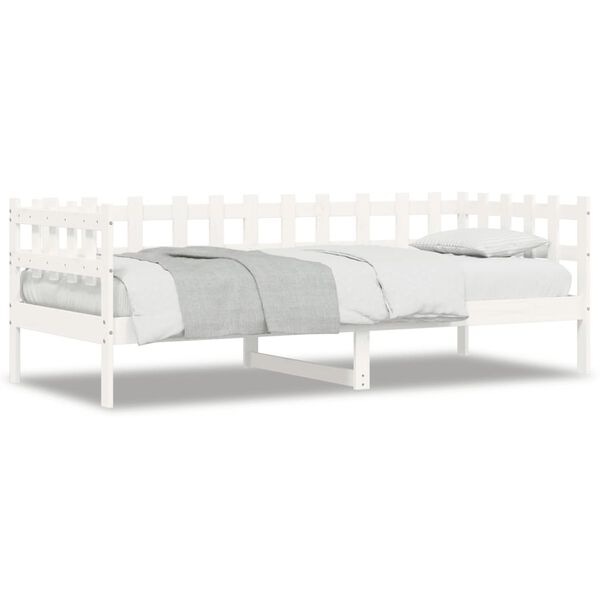 vidaXL daybed uden madras 90x200 cm massivt fyrretr&aelig; hvid