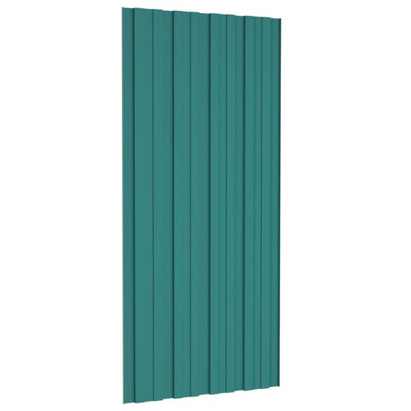 vidaXL tagplader 36 stk. 100x45 cm galvaniseret stål grøn