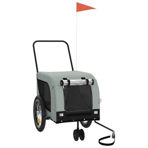vidaXL hundetrailer til cykel oxfordstof og jern gr&aring; og sort