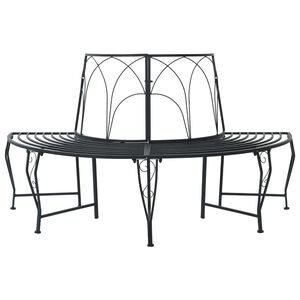 vidaXL Tr&aelig; B&aelig;nk 4 -personers 160 x 80 x 89 cm steel Sort halvrund