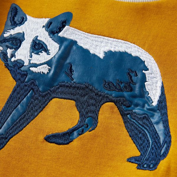 Sweatshirt til b&oslash;rn str. 128 okkergul