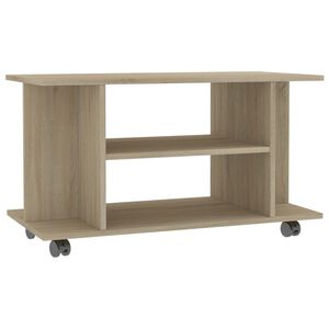 vidaXL tv-skab med hjul 80x40x45 cm konstrueret tr&aelig; sonoma-eg
