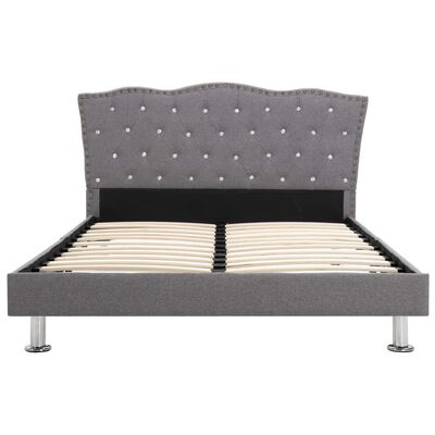 vidaXL seng med madras 120 x 200 cm stof lysegrå